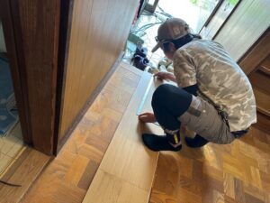 墨出し後仮置き、位置確認