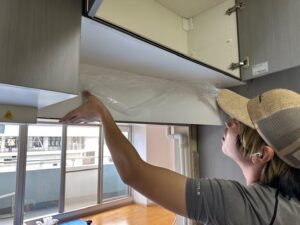 キッチンパネルで下地施工