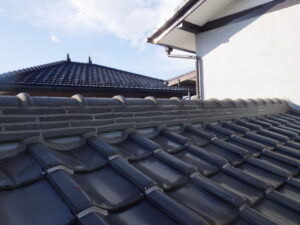 下屋根　漆喰を入れる前