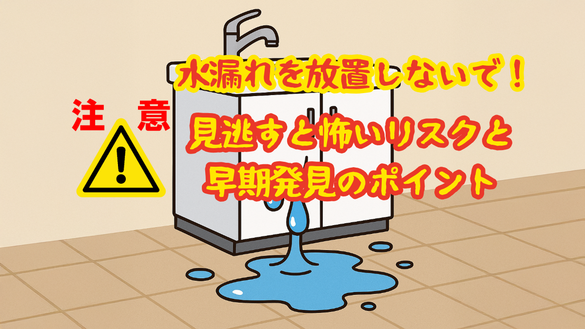 水漏れを放置しないで｜危険な理由と早めに気づくサイン