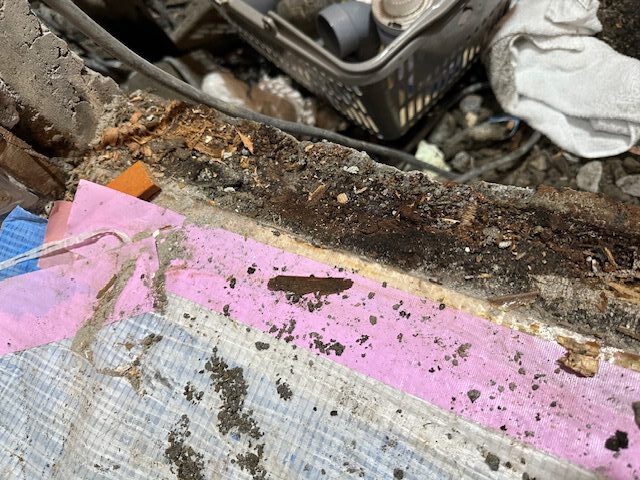 浴室入口まわりの腐食している木部