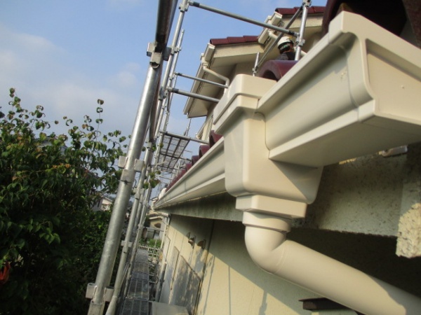 宇都宮市砥上町 雪害による雨どい補修 施工後