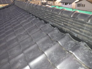 北面　棟漆喰完了