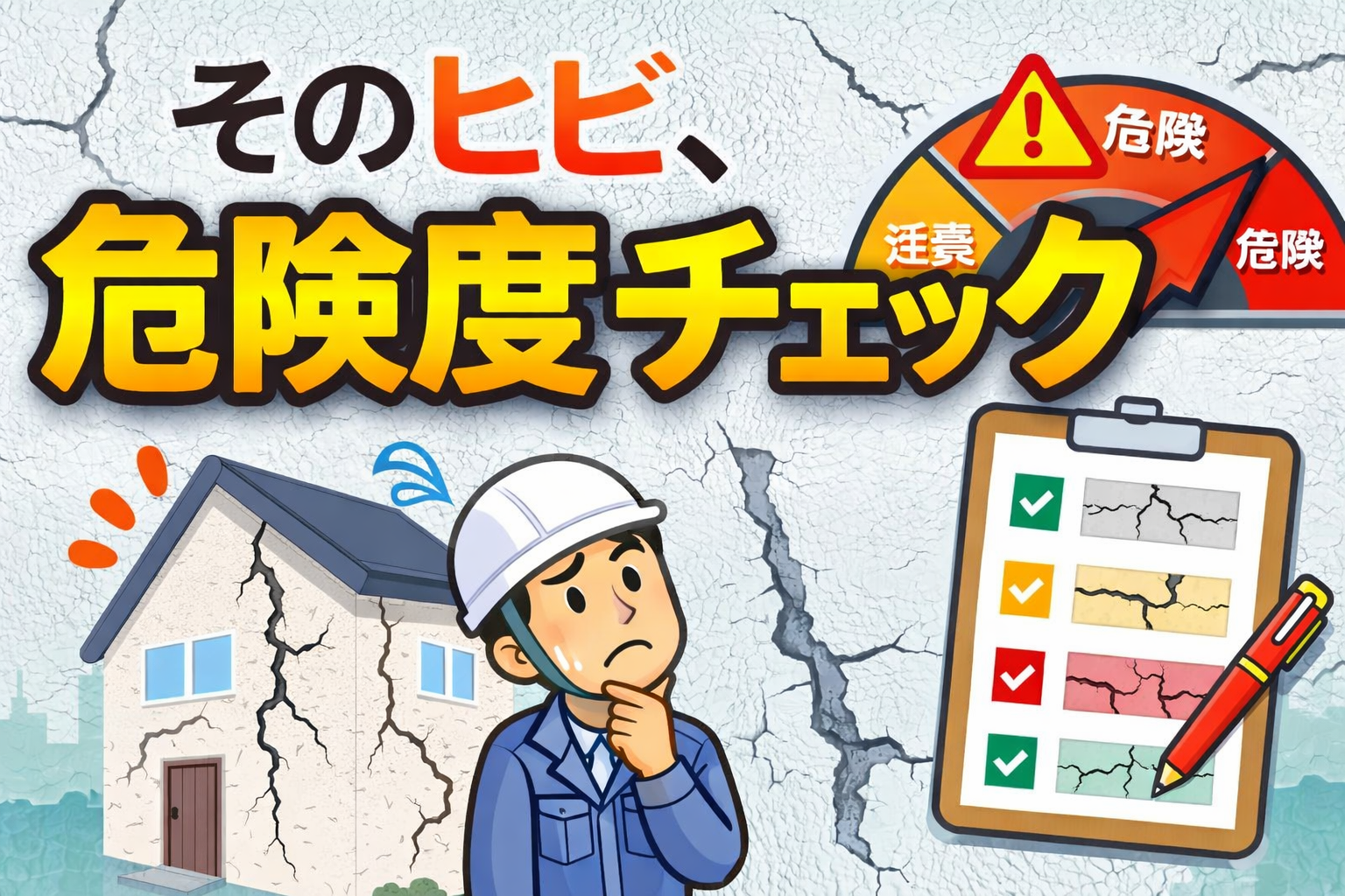 外壁のひび割れ・チョーキング|見分け方と補修の目安
