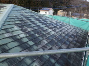 東面屋根洗浄前