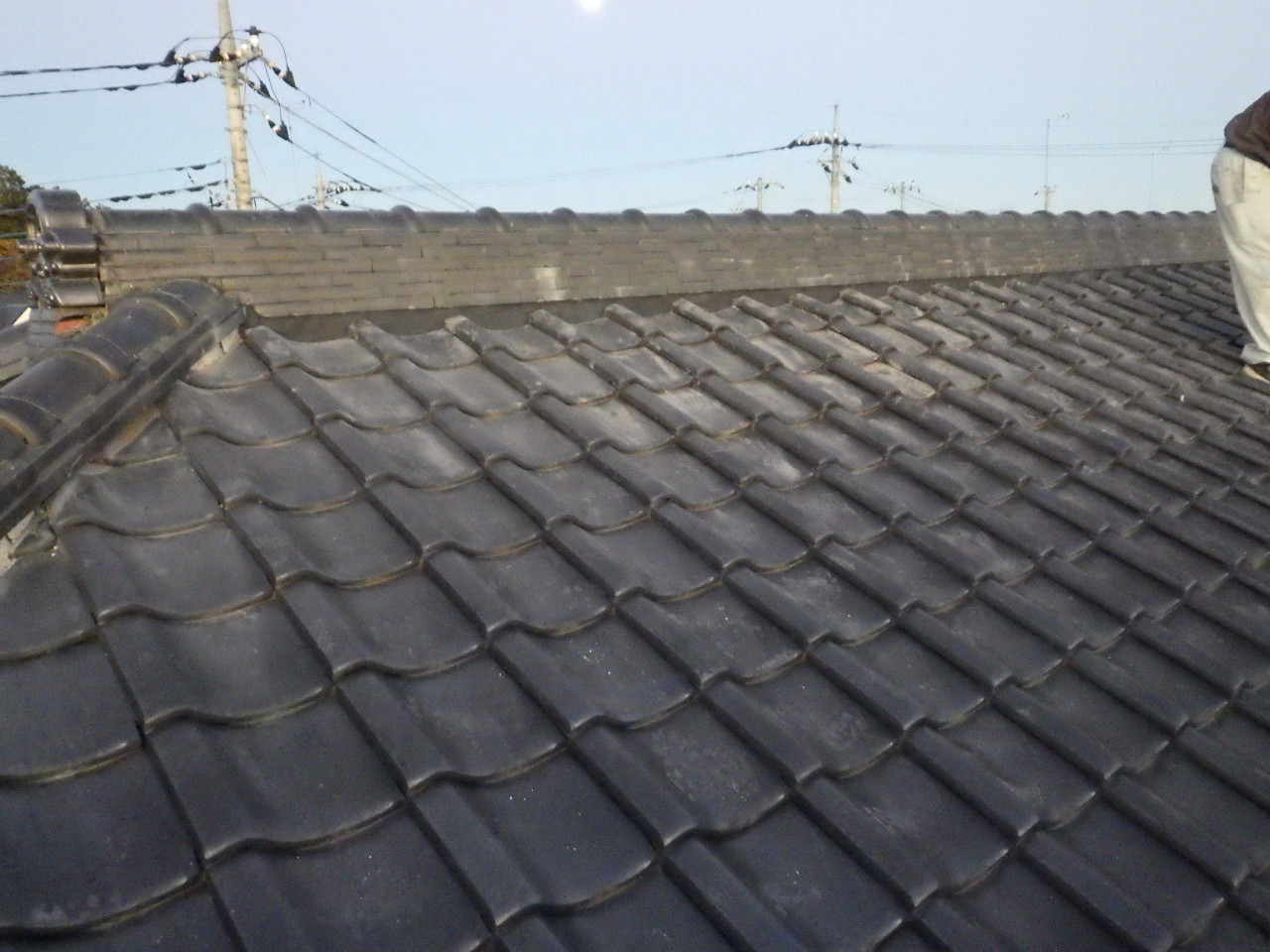 大屋根 漆喰施工後