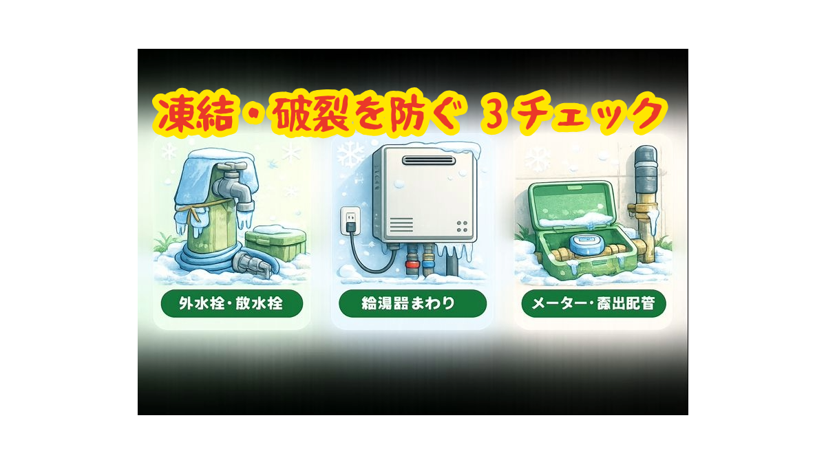 水道管の凍結・破裂対策|外水栓・給湯器の注意点と応急処置〖宇都宮〗