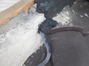 漆喰を行っている様子。 