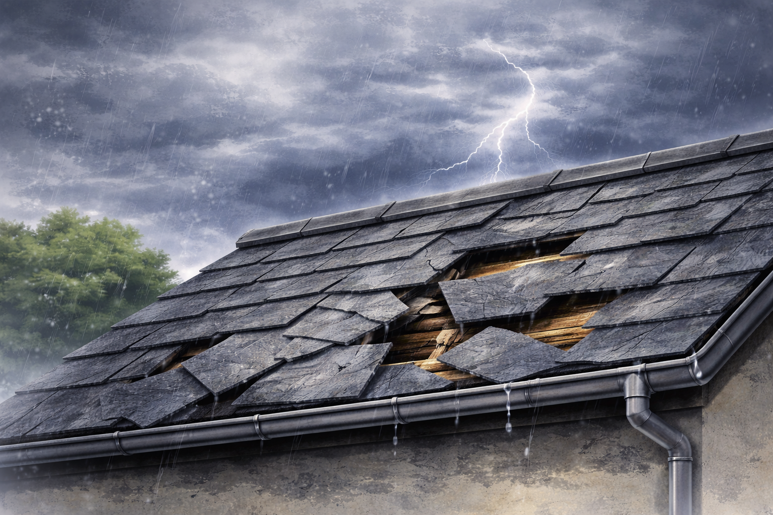 屋根の損傷(強風・飛来物など)