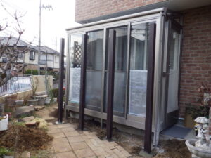 本日の作業は、以上で終了になります。お疲れ様でした。 明日は、ラティスの取り付けを行っていく予定です。 引き続き、よろしくお願い致しますm(__)m