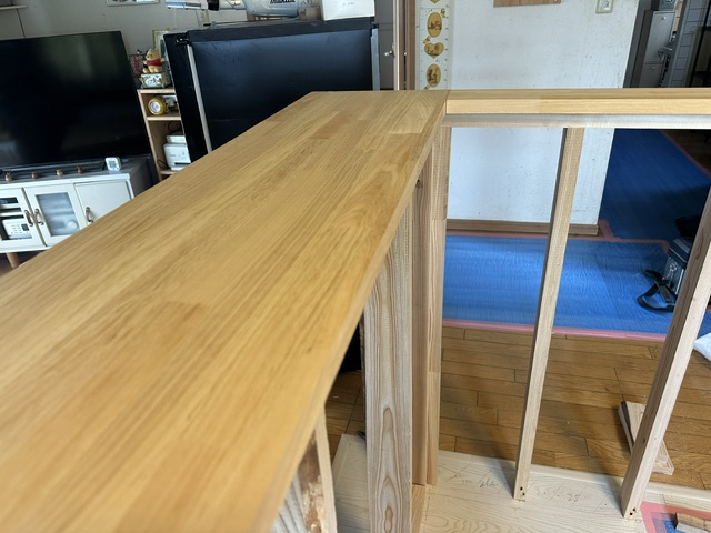 宇都宮市 キッチン移設 カウンター天板取付