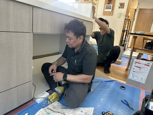宇都宮市 キッチン移設 新規キッチン組立