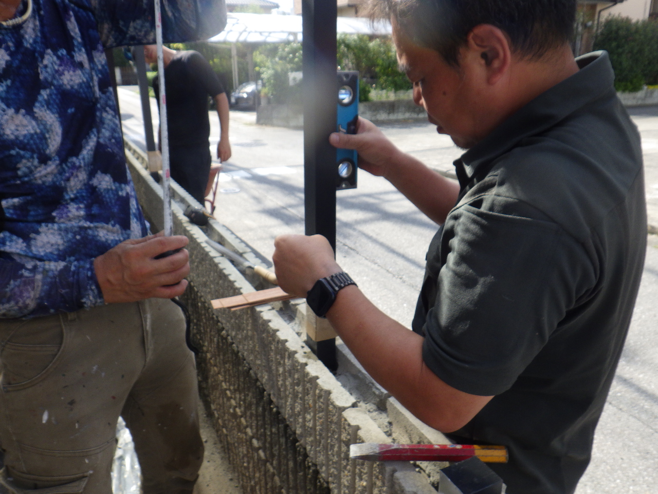宇都宮市竹林町 フェンス柱設置
