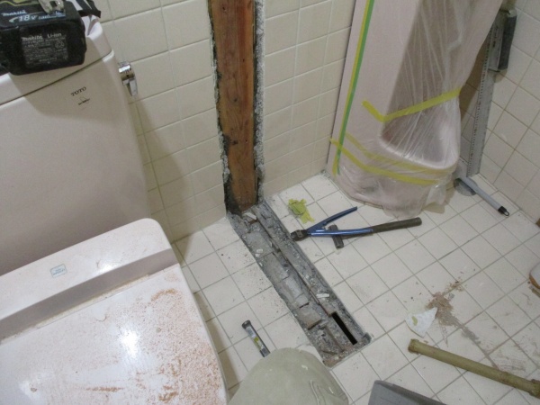矢板市 トイレリフォーム 手洗い器 袖壁撤去