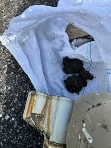 さくら市北草川 雨どい詰まり 堆積物除去