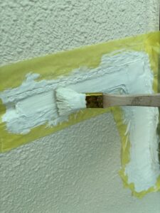 さくら市北草川 外壁補修 下塗り中塗り上塗り