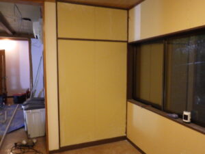 石膏ボード張り完了になります。