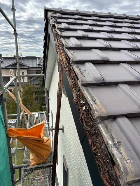 真岡市上高間木 袖瓦下地腐食